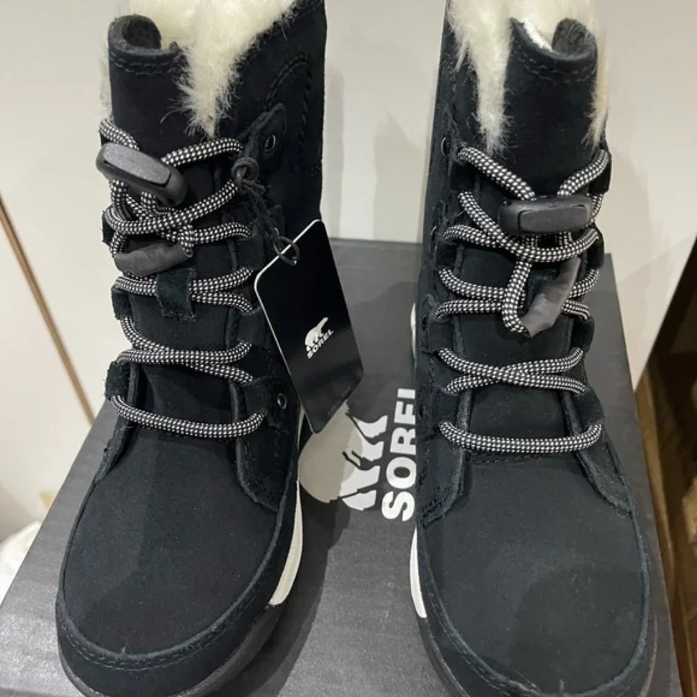 BNWT Sorel Toddler Whitney II Joan winter Lace up Boot size 12 Black - Picture 2 of 9